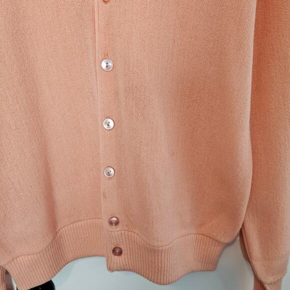 Vintage Arnie Cardigan Womens XL Pink 70s Preppy Rockabilly Cottage Academia - Picture 4 of 10